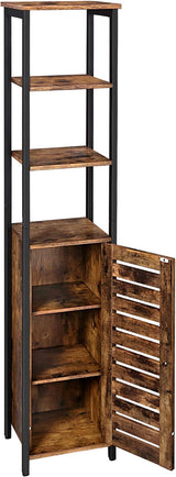 Hochschrank Schmal Offene Versteckte Ablagen Vintagebraun von Songmics