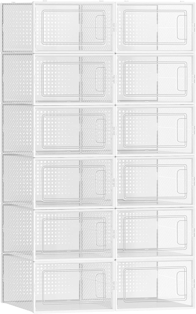 Schuhboxen Set stapelbar Kunststoff transparent-weiss von Songmics