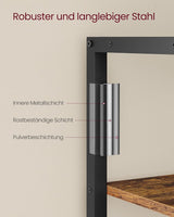 Bücherregal 5 Ebenen Standregal Vintagebraun Schwarz von Songmics