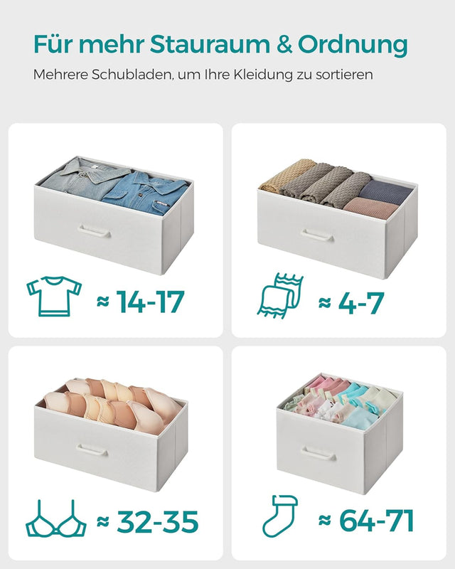 Kommode Stoffschubladen Metallgestell Industriedesign Wolkenweiss von Songmics