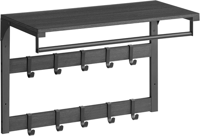 Wandgarderobe mit Ablage anthrazitgrau-schwarz von Songmics