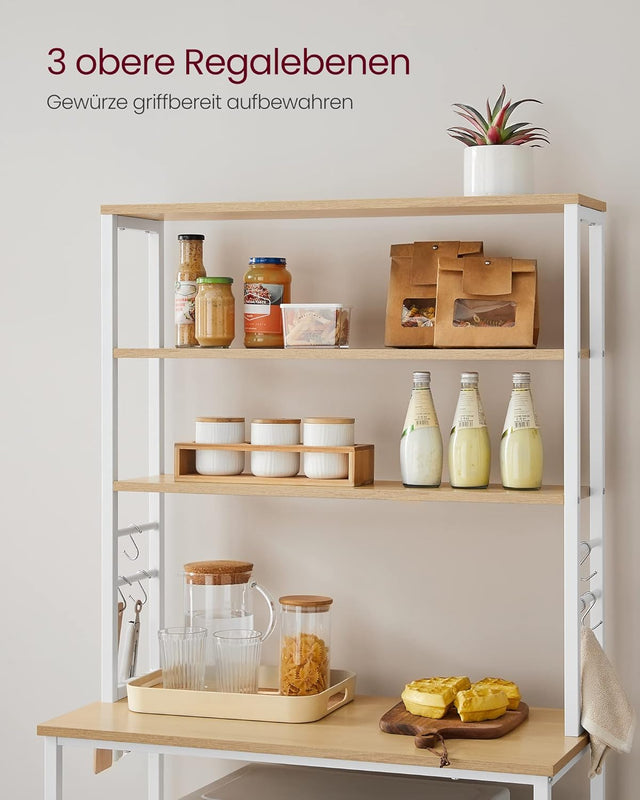 Küchenregal mit 6 Ablagen Goldeichenfarben