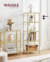 Regal mit 5 Ablagen transparent-gold