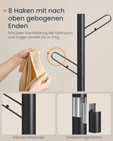 Garderobenständer Baumform mit 8 Haken Schwarz