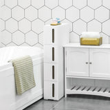 Nischenregal Rollwagen Schubladen Badregal Weiss-Braun