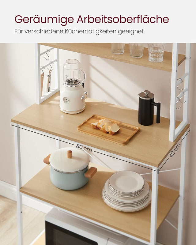 Küchenregal mit 6 Ablagen Goldeichenfarben