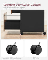 Aktenschrank mit Rollen, 2 Schubladen, Schwarz