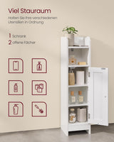 Toilettenschrank Badregal platzsparend verstellbar weiss von Songmics