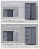 Badezimmerschrank mit 4 Schubladen und Tür Grau