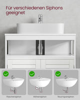 Waschbeckenunterschrank mit Lamellentüren wolkenweiss von Songmics