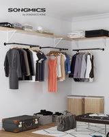 Kleiderstangen Wandmontage platzsparend Industrie-Design schwarz von Songmics