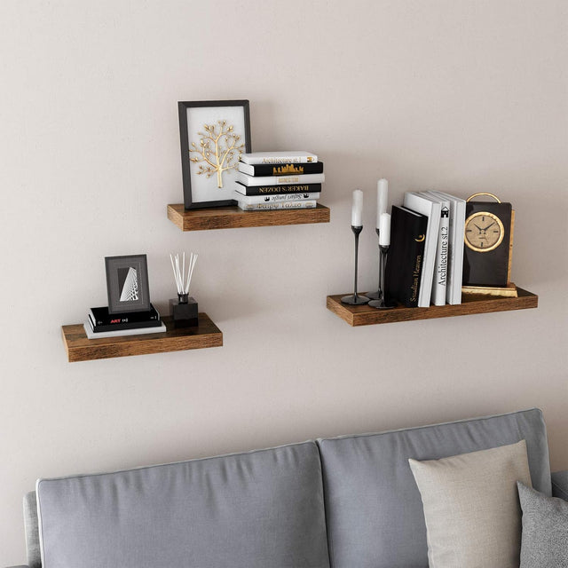 Wandregal rustikal Braun 20x80 cm von Songmics