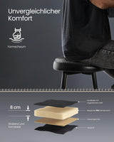 Barhocker 2er Set Kunstleder Mid-Century Schwarz Tall