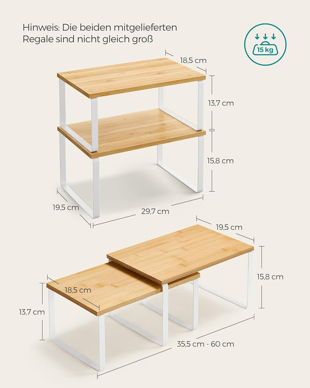 Gewürzregal Küchen-Organizer Set wolkenweiss