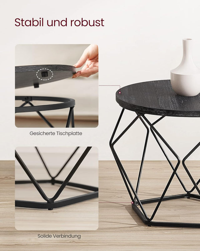 Couchtisch Set modern abnehmbar tintenschwarz