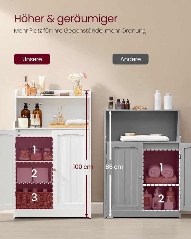 Badezimmerschrank mit Türen und Einlegeböden wolkenweiss