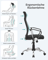 Bürostuhl ergonomisch höhenverstellbar gepolstert schwarz