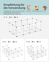 Freigehege Kunststoff Laufstall Kleintiere Weiss von Songmics