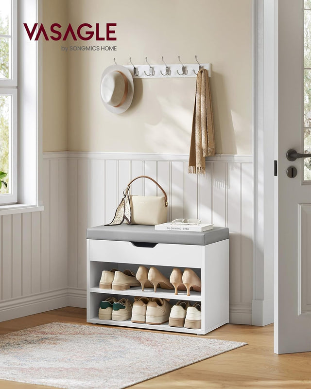 Schuhbank mit Kissen, wolkenweiss von Songmics