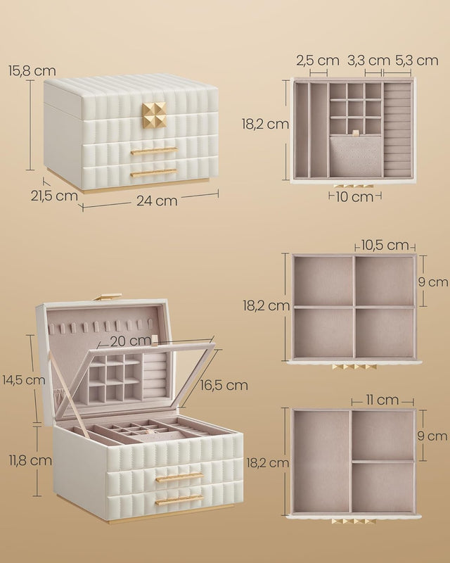 Schmuckkästchen mit Spiegel wolkenweiss