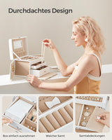 Schmuckkästchen mit Schubladen und Mini-Box Weiss