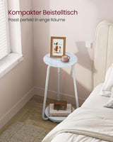 Beistelltisch rund modern marmorweiss