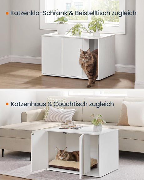 Katzenschrank Werkzeuglose Montage Minimalistisch Schneeweiss von Songmics