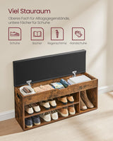 Schuhbank Sitzbank Stauraum gepolstert Vintagebraun