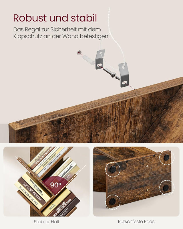 Bücherregal Baumform 9 Ebenen Vintagebraun