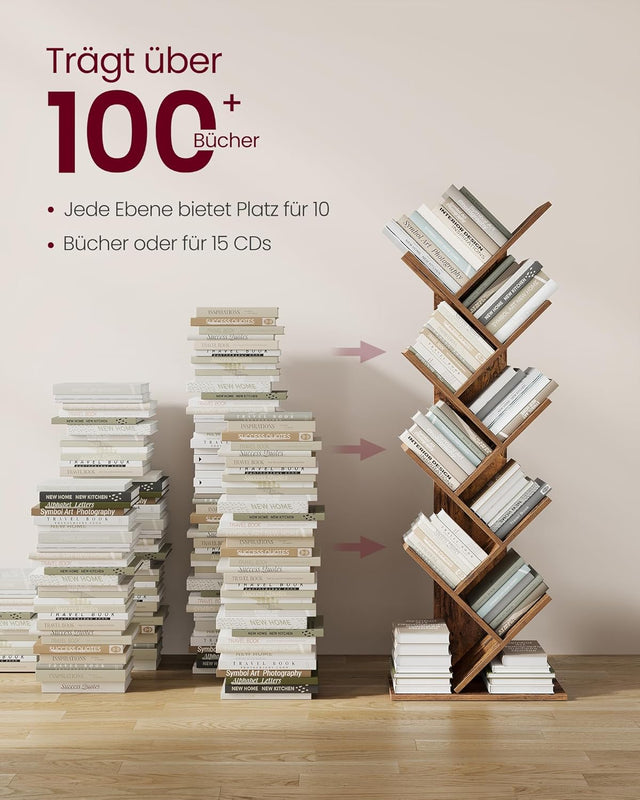 Bücherregal Baumform 9 Ebenen Vintagebraun