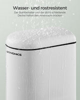 Abfalleimer Badezimmer 10L Stahl Wolkenweiss