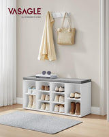 Schuhbank Stauraum Sitzfläche Verstellbar Weiss Grau