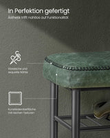 Schuhbank Kunstleder MidCentury Modern Waldgrün