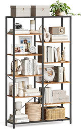 Bücherregal 5 Ebenen Standregal Vintagebraun Schwarz von Songmics