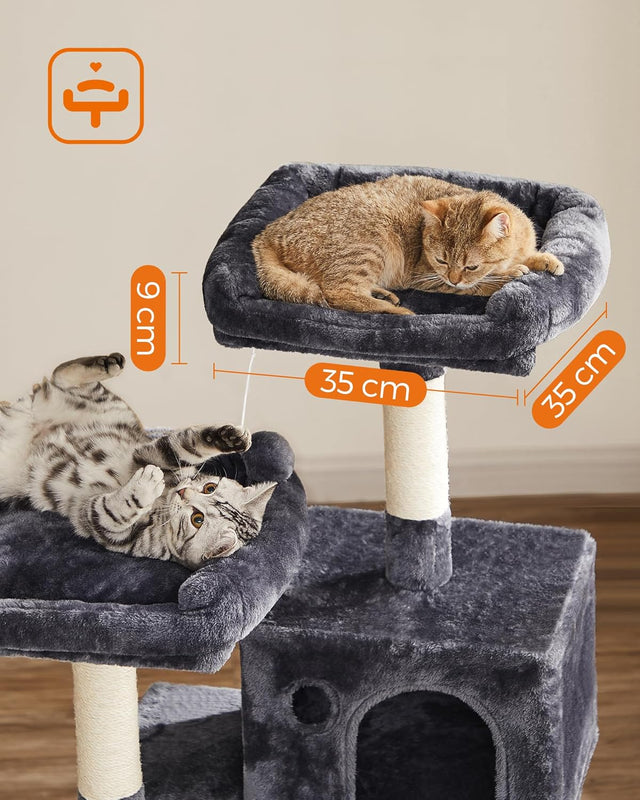 Kratzbaum Mehrstöckig mit Hängematte Rauchgrau