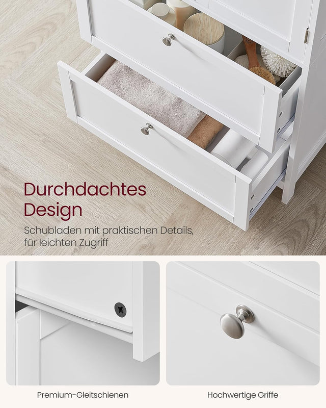 Badezimmerschrank mit Schubladen klassikweiss