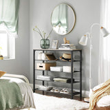 Schuhregal Metall Industrie Design Greige Schwarz