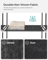 Kleiderschrank Stoffschrank mit Ablagen Schwarz