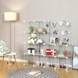 Steckregal Modulares Gitterregal Drahtrahmen Weiss von Songmics