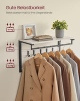 Wandgarderobe mit Ablage vintageweiss-schwarz von Songmics