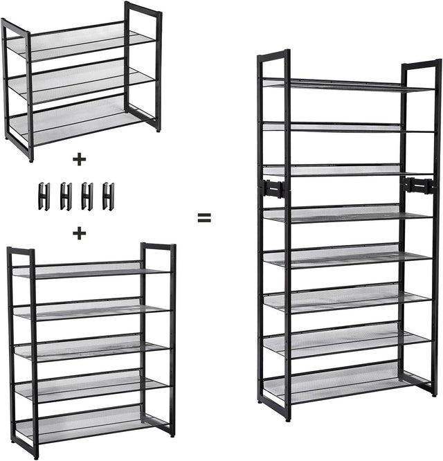 Schuhregal Metallgewebe 5 Ebenen Schwarz von Songmics