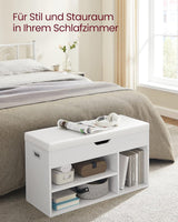 Schuhbank mit Stauraum gepolstert wolkenweiss von guteszeug.ch