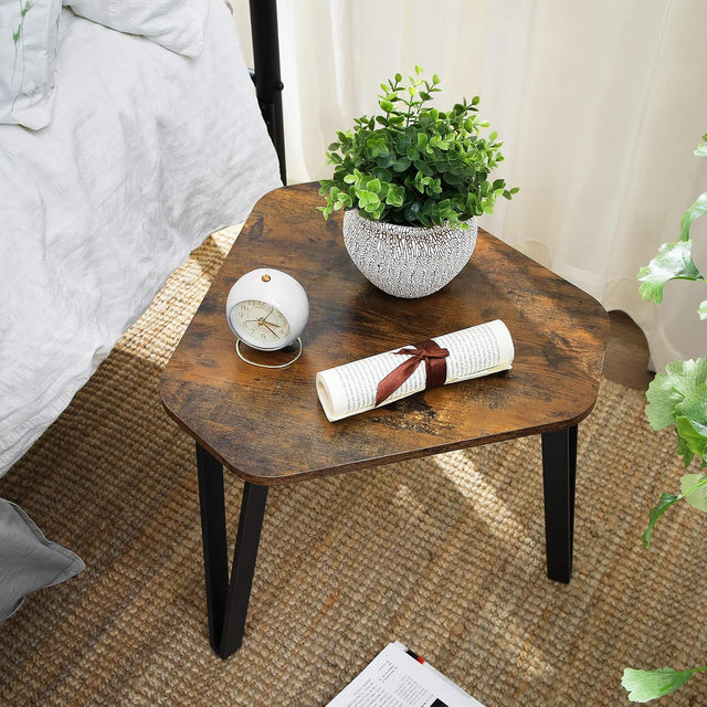 Beistelltisch Set Industrie-Design vintagebraun-schwarz