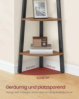 Eckregal Leiterregal Aufbewahrungsregal Industrial Vintagebraun-Schwarz