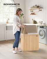 Wäschekorb Bambus 150L Naturbeige von Songmics