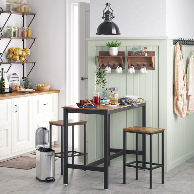 Barhocker Set Vintagebraun-Schwarz 2er Pack