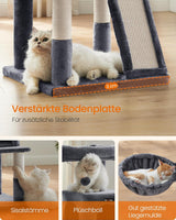 Kratzbaum Katzenbaum mit grosser Plattform rauchgrau