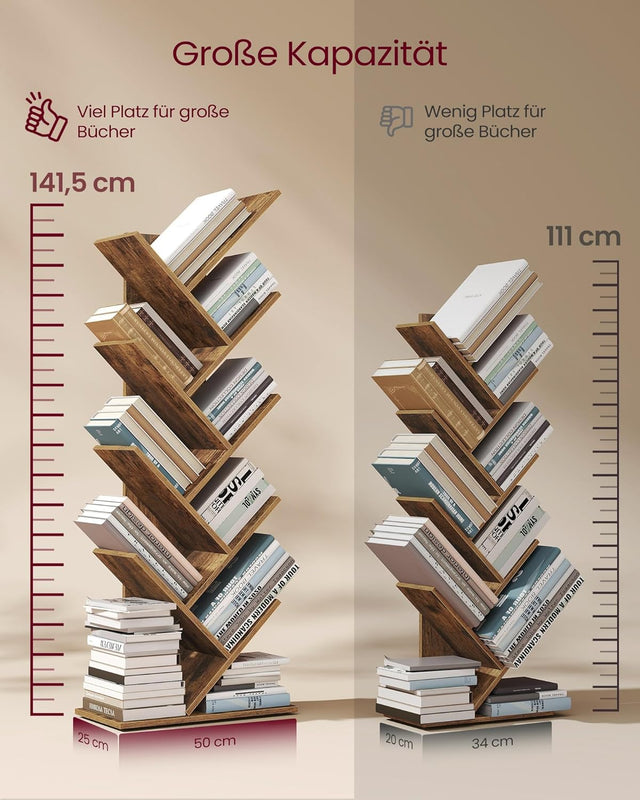 Bücherregal Baumform 9 Ebenen Vintagebraun