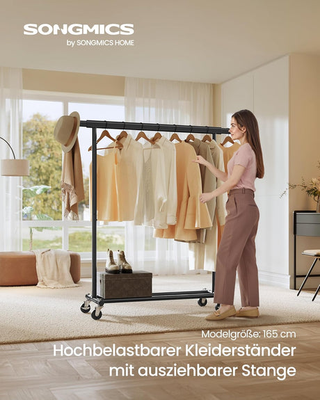 Kleiderständer Schwerlast transportabel ausziehbar schwarz von Songmics