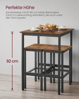 Bartisch quadratisch Industriestil rustikales Braun